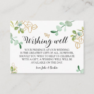 Greenery Wedding Wishing Well Card Informatiekaartje