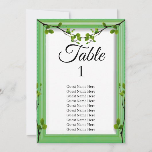 Greenery Wedding Zitting Grafiek Kaart (Voorkant)