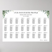 Greenery Wedding Zitting Grafiek Sjabloon Poster (Voorkant)