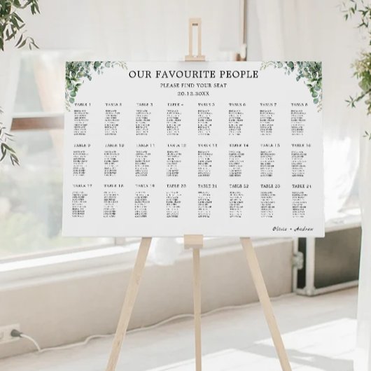 Greenery Wedding Zitting Grafiek Sjabloon Poster