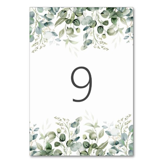 Greenery | Weduwstabel-nummer Kaart (Achterkant)