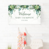 Greenery Welcome baby  Banner backdrop (Insitu)