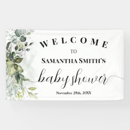 Greenery Welcome Baby shower Eucalyptus Spandoek