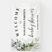 Greenery Welcome Baby shower Eucalyptus Spandoek (Verticaal)