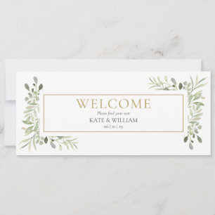 Greenery Welcome Header Hanging Seating Chart
