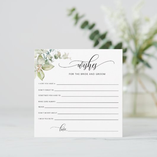 Greenery, wenst de bruid en de bruid advieskaart (Staand voorkant)