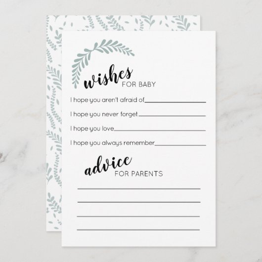 Greenery wenst- en advieskaart notitiekaartje (Voorkant / Achterkant)