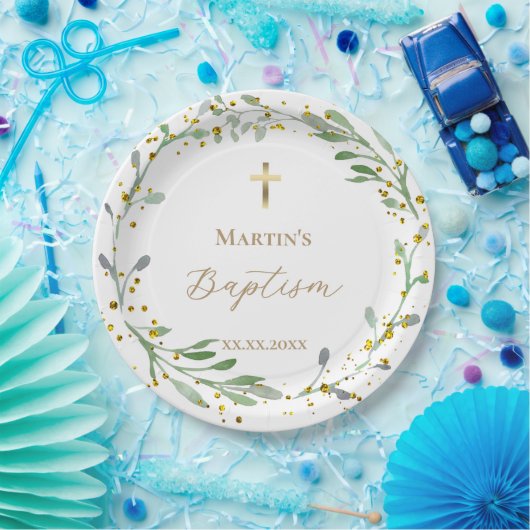 greenery wesp Baptisme Papieren Bordje (Feest)