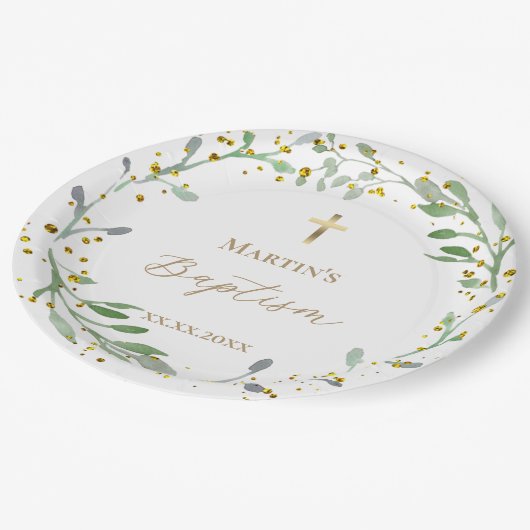 greenery wesp Baptisme Papieren Bordje (Gekanteld)