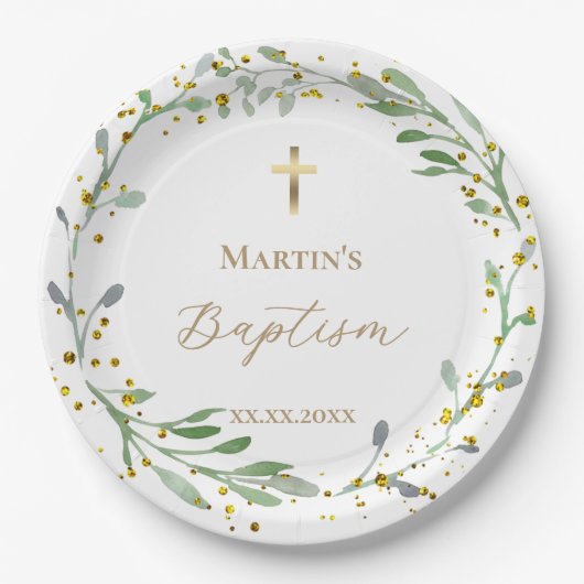 greenery wesp Baptisme Papieren Bordje (Voorkant)