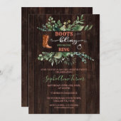 Greenery Westerne Boots & Bling Bachelorette Party Kaart (Voorkant / Achterkant)