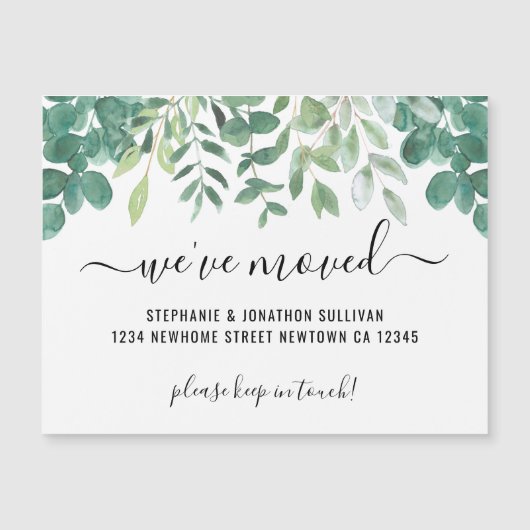 Greenery We've Moved Aankondiging Kaart (Voorkant)