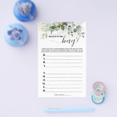 Greenery What in the Bag Baby shower Game Flyer (Enkel)