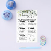 Greenery Whats op je Baby shower Game Kaart (Enkel)