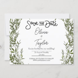 Greenery Whimsical Save the Date Uitnodiging