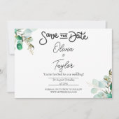 Greenery Whimsical Save the Date Uitnodiging (Voorkant)