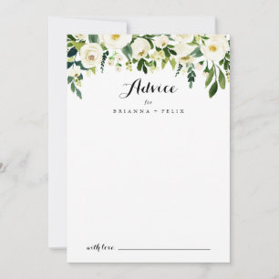 Greenery White Autumn Floral Calligraphy Wedding Advieskaart