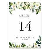 Greenery White Autumn Floral Calligraphy Wedding Kaart (Achterkant)