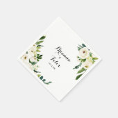 Greenery White Autumn Floral Calligraphy Wedding Servet (Hoek)
