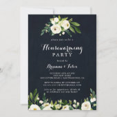 Greenery White Autumn Floral Housewarming Party Kaart (Voorkant)