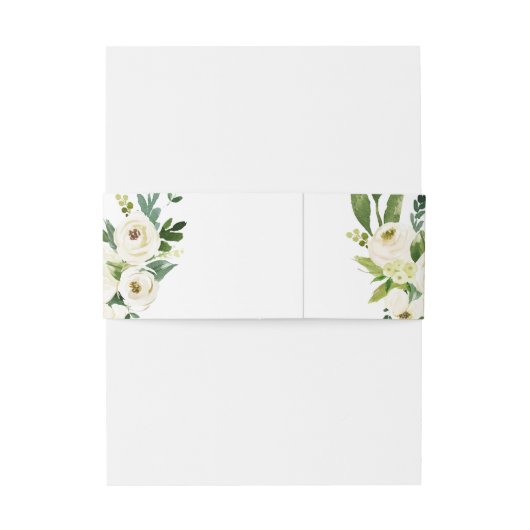 Greenery White Autumn Floral Wedding Invitation Uitnodigingen Wikkel (Achterkant Voorbeeld)