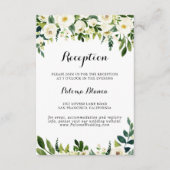 Greenery White Autumn Floral Wedding Reception Informatiekaartje (Voorkant)