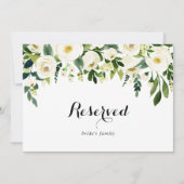 Greenery White Autumn Floral Wedding Reserved Sign (Voorkant)
