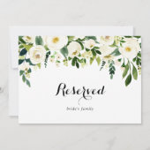 Greenery White Autumn Floral Wedding Reserved Sign (Achterkant)