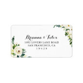 Greenery White Autumn Floral Wedding RSVP Adres Etiket (Voorkant)