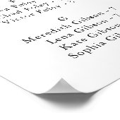 Greenery White Floral Alfabetical Seating Chart Poster (Hoek)