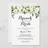 Greenery White Floral Brunch met bride Shower Kaart (Voorkant)
