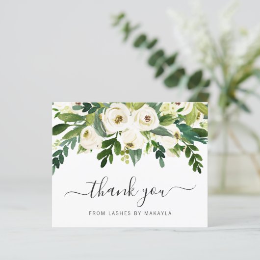 Greenery White Floral Budget Hartelijk dank (Staand voorkant)