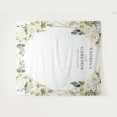 Greenery White Floral Geometric Wedding Backdrop Wandkleed (Voorkant (horizontaal))
