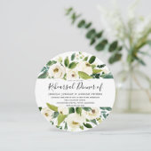Greenery White Floral Rehearsal Dinner Invitation Kaart (Staand voorkant)