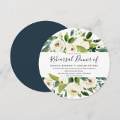 Greenery White Floral Rehearsal Dinner Invitation Kaart (Voorkant / Achterkant)
