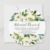 Greenery White Floral Rehearsal Dinner Invitation Kaart (Voorkant)