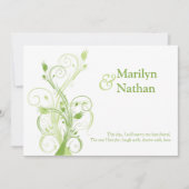 Greenery, White Floral Wedding Invitation Kaart (Voorkant)