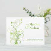 Greenery, White Floral Wedding Invitation Kaart (Staand voorkant)