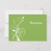 Greenery, White Floral Wedding RSVP Kaart (Voorkant)