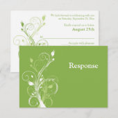 Greenery, White Floral Wedding RSVP Kaart (Voorkant / Achterkant)
