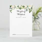 Greenery White Floral Wedding Words of Wisdom Advieskaart (Staand voorkant)