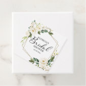 Greenery White Flowers Geometric Vrijgezellenfeest Bedankjes Labels (In situ)