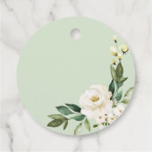 Greenery White Flowers Geometric Vrijgezellenfeest Bedankjes Labels (Achterkant)