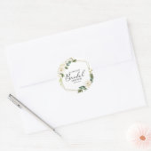 Greenery White Flowers Geometric Vrijgezellenfeest Ronde Sticker (Envelop)