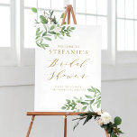 Greenery White Flowers Gold Vrijgezellenfeest Welk Poster<br><div class="desc">Welkom gasten bij je evenement met dit mooie greenery vrijgezellenfeest welkomstteken. Het bevat waterverf illustraties van groen en witte bloemen met een goudelegant script. Deze waterverf groenland is blij met het poster dat perfect is voor de vrijgezellenfeesten in het voorjaar. Overeenkomende objecten zijn beschikbaar.</div>