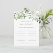 Greenery & White Flowers Hoe oud was de moeder? Informatiekaartje (Staand voorkant)