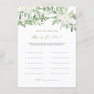Greenery & White Flowers Hoe oud was de moeder? Informatiekaartje