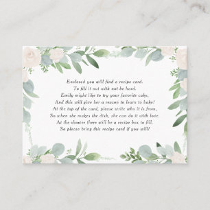 Greenery & White Flowers Recipe Instructions Kaart Visitekaartje