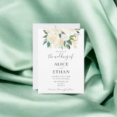Greenery White Flowers Script Weddenschap Kaart