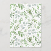 Greenery & White Flowers Wishes for Bride & Groom Informatiekaartje (Achterkant)